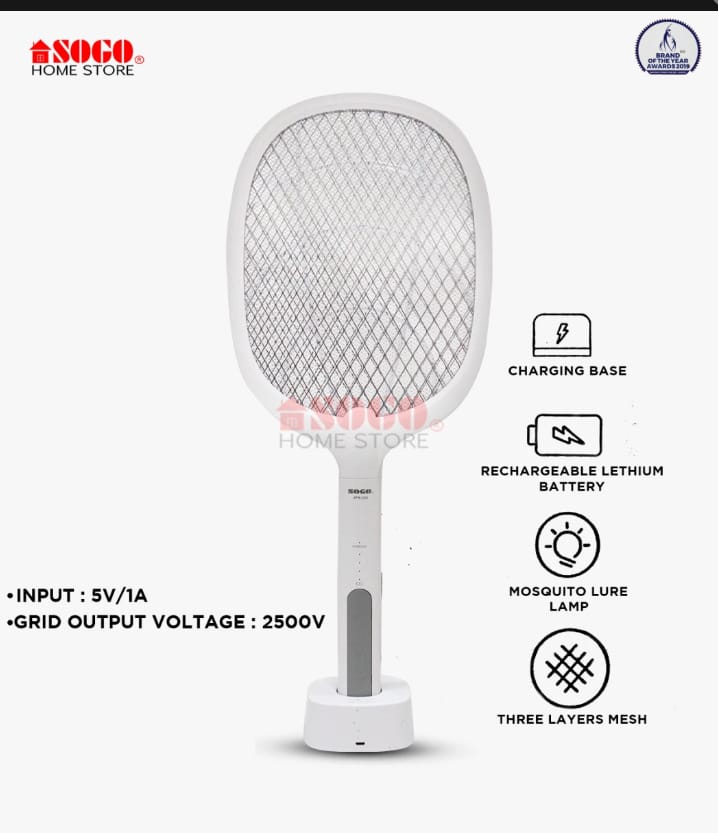 Sogo 2 In 1 Rechargeable Mosquito Killer Racket.