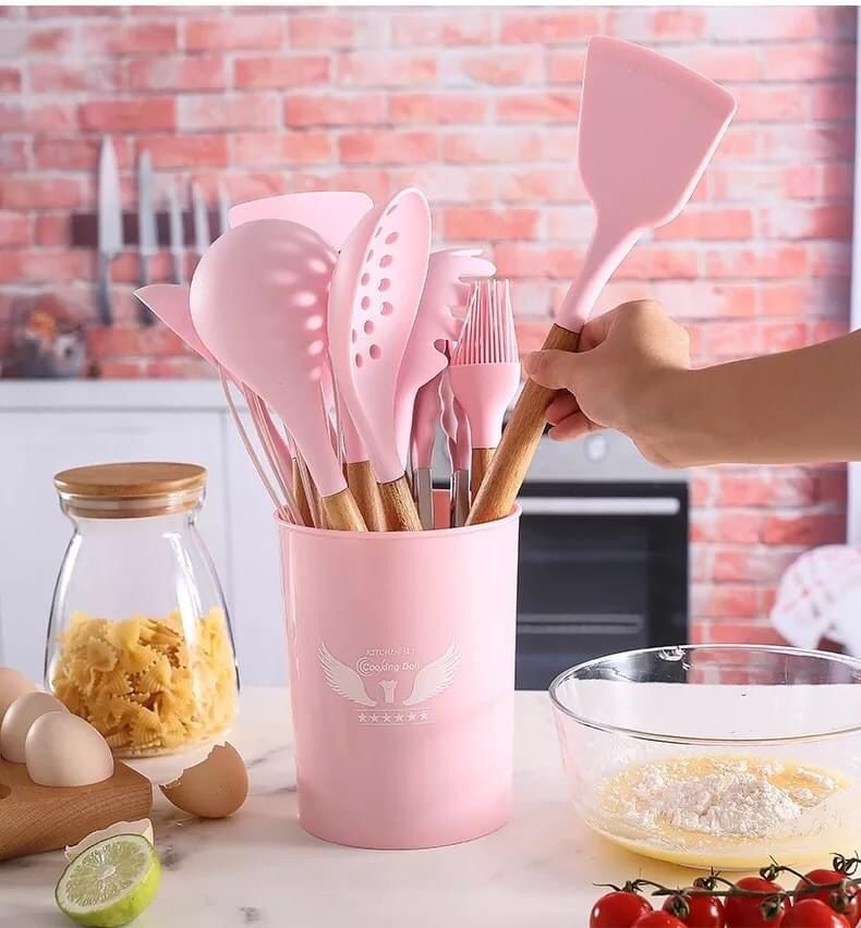 NON STICK SPOON SET WITH BUCKET