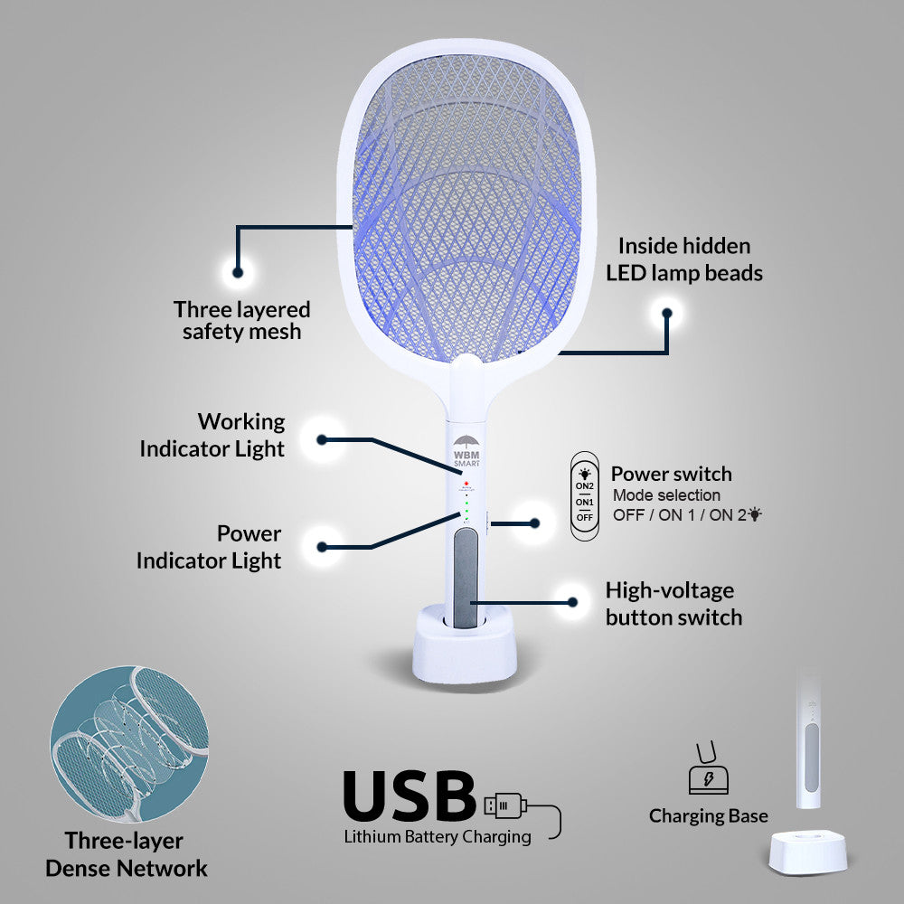 Sogo 2 In 1 Rechargeable Mosquito Killer Racket.